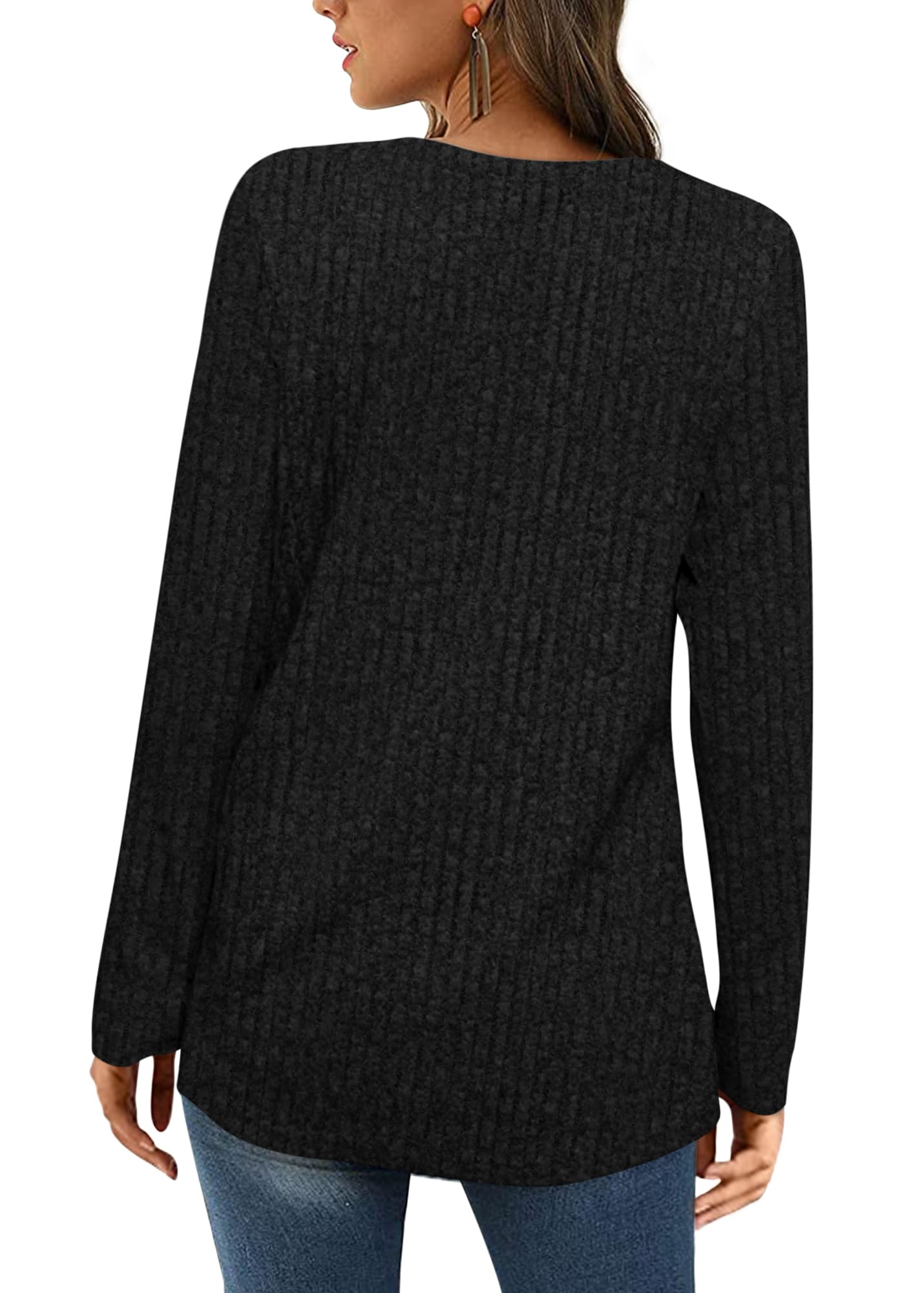 ✨Squared Neck Sweater Ribbed Knit Tunic Tee Shirts(Buy 2 Free Shipping)