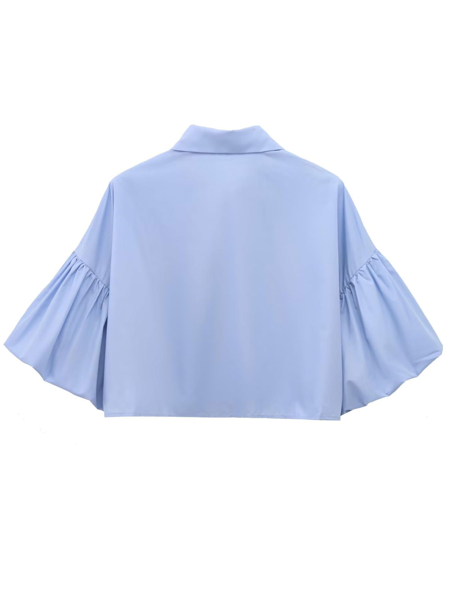 ✨Womens Cute Lantern Sleeve Collar Button Down Crop Tops(buy 2 free shipping)