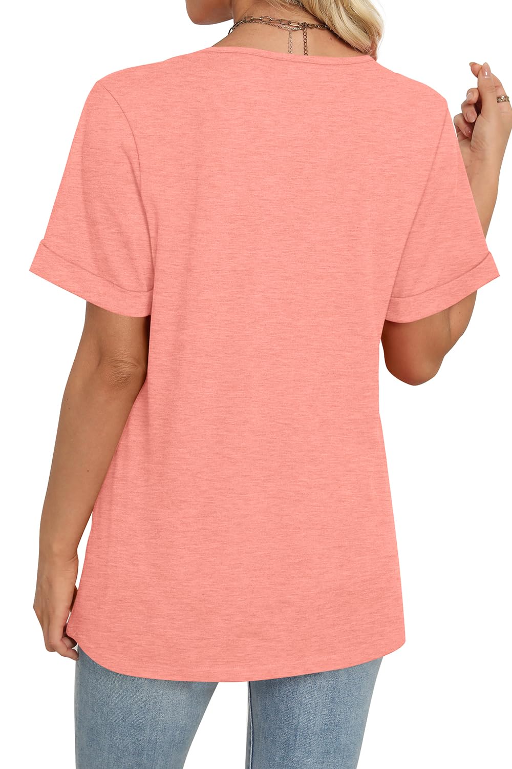 ✨women's Summer Tops Short Sleeve Basic Casual V Neck T Shirts(BUY 3 FREE SHIPPING)