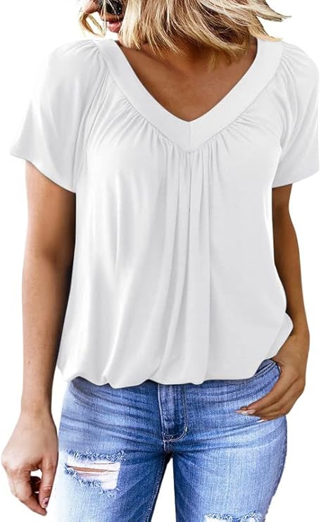 ✨Women's Casual Short Sleeve V Neck Basic T-shirts (BUY 3 FREE SHIPPING)
