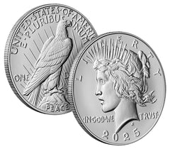 Peace Silver Dollar Coins Selected Years Partially Uncirculated
