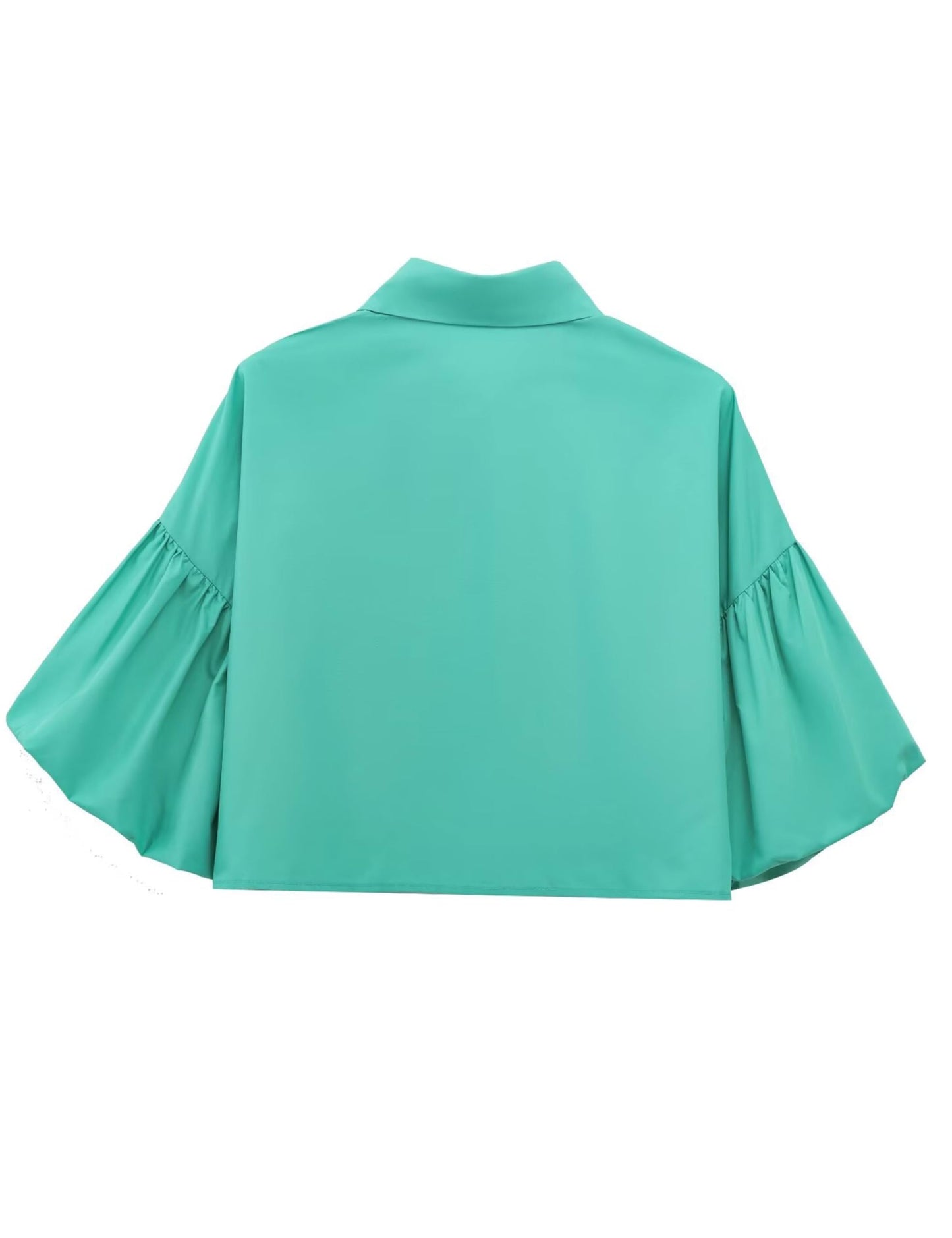 ✨Womens Cute Lantern Sleeve Collar Button Down Crop Tops(buy 2 free shipping)