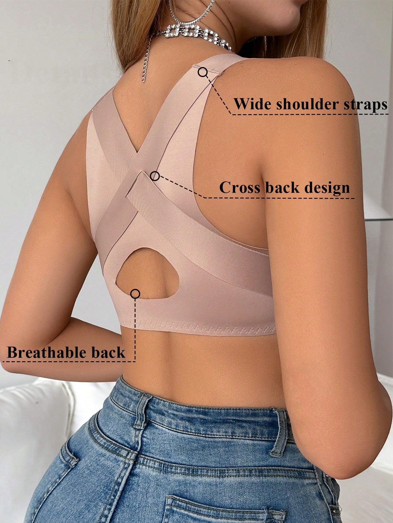 Gathering and Lifting Front Clasp Anti-Sag Sports Bra