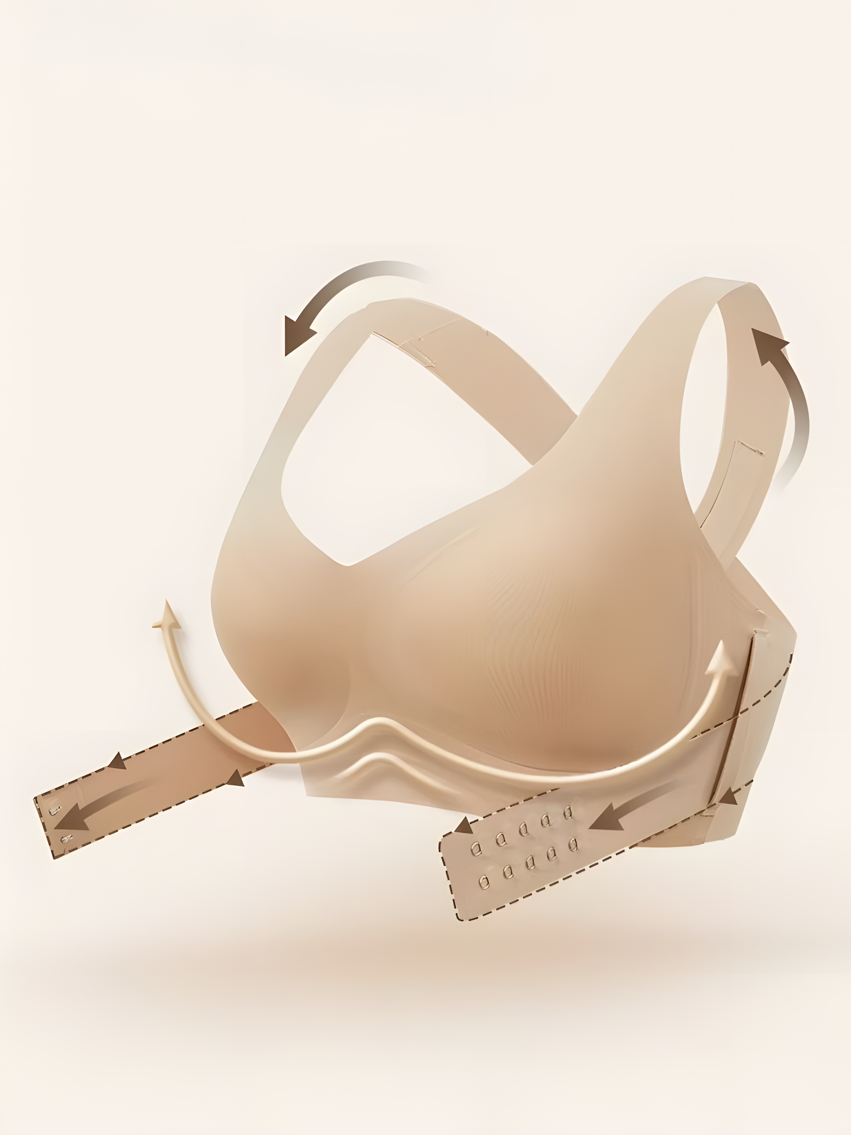 Sports gather seamless breathable lifting anti-sagging bra Ivory