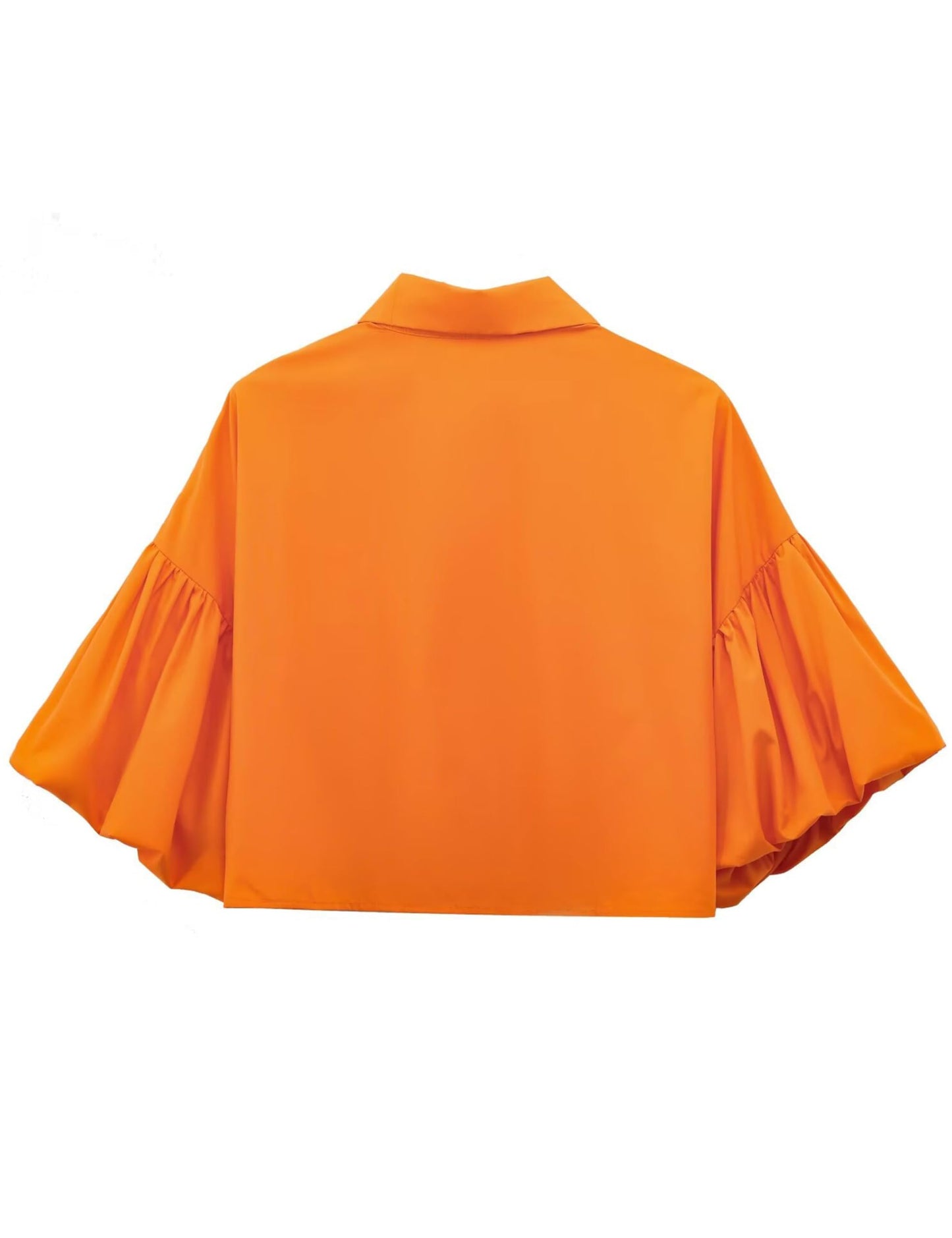 ✨Womens Cute Lantern Sleeve Collar Button Down Crop Tops(buy 2 free shipping)