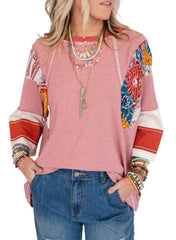✨Women's 3/4 Length Sleeve Oversized Striped Patchwork Shirts(buy 2 free shipping)