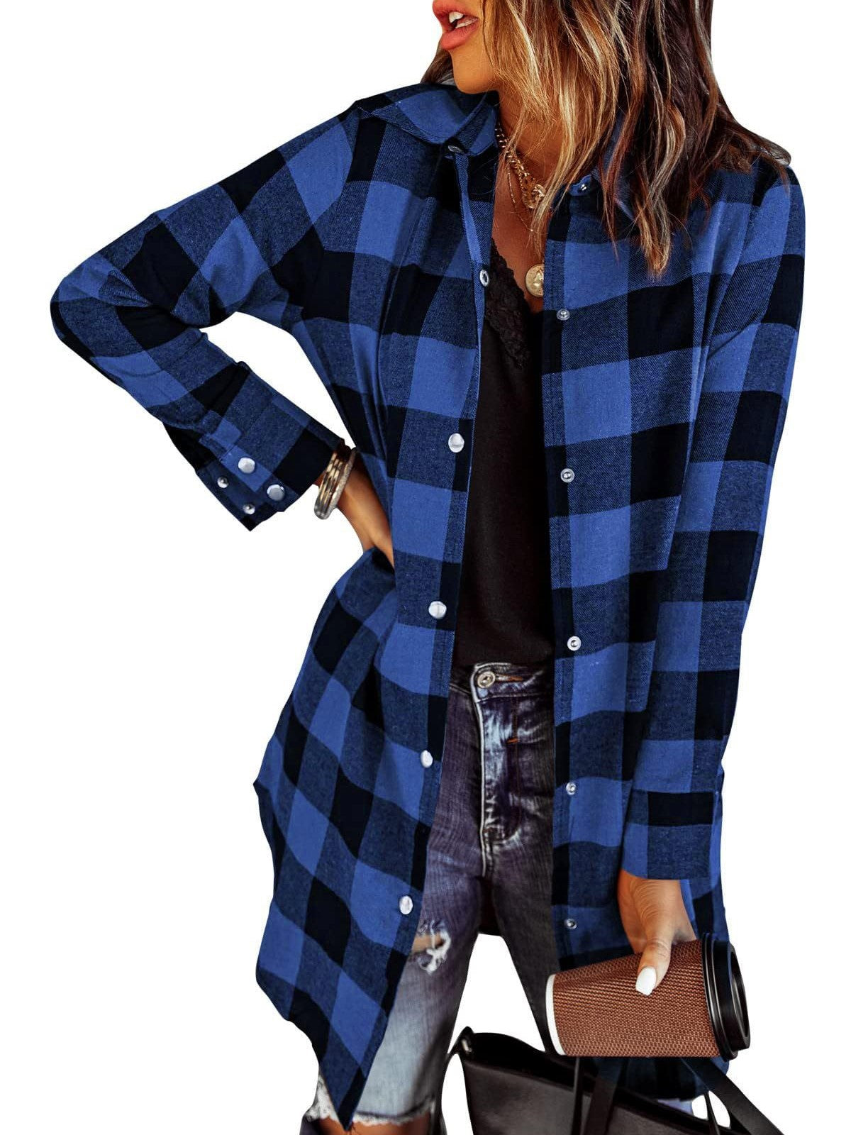 2025 Women's Flannel Long Sleeve Plaid Button Down Shirts(BUY 2 FREE SHIPPING)