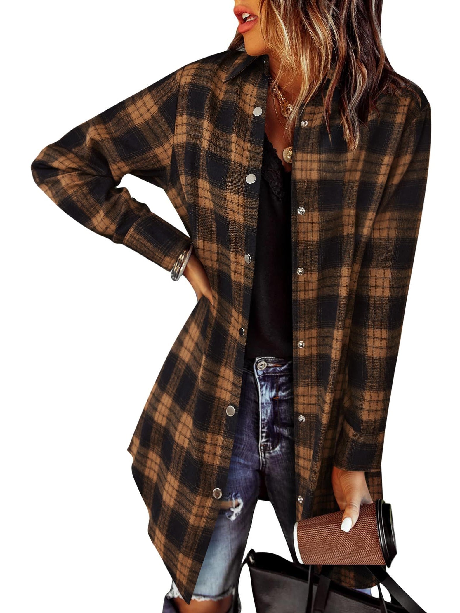 2025 Women's Flannel Long Sleeve Plaid Button Down Shirts(BUY 2 FREE SHIPPING)