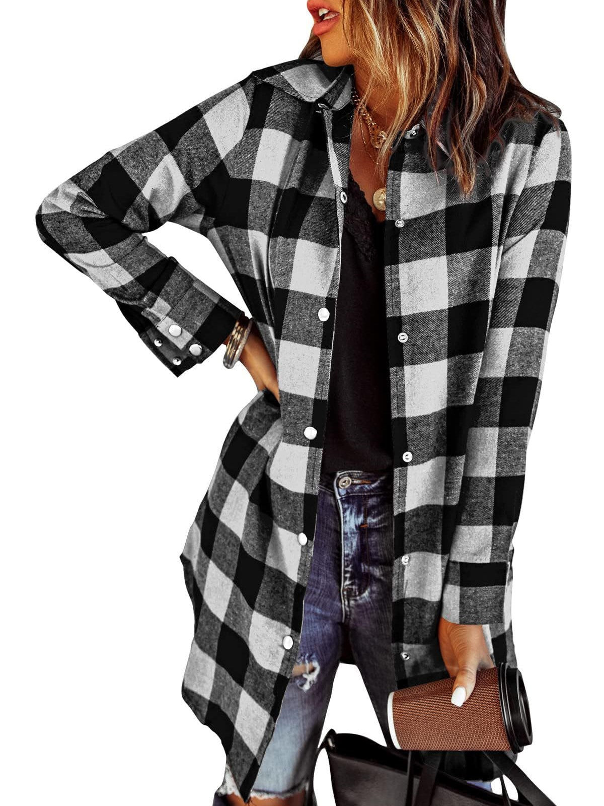 2025 Women's Flannel Long Sleeve Plaid Button Down Shirts(BUY 2 FREE SHIPPING)