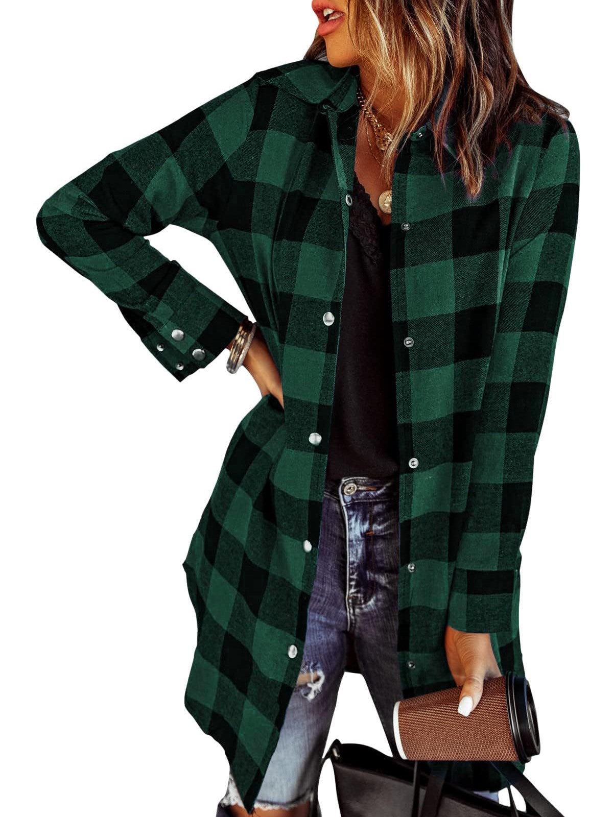 2025 Women's Flannel Long Sleeve Plaid Button Down Shirts(BUY 2 FREE SHIPPING)