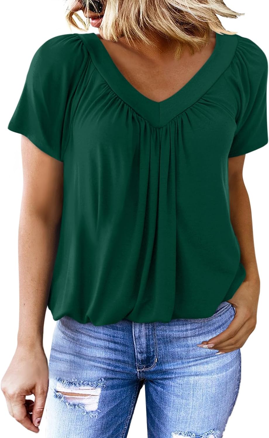 ✨Women's Casual Short Sleeve V Neck Basic T-shirts (BUY 3 FREE SHIPPING)