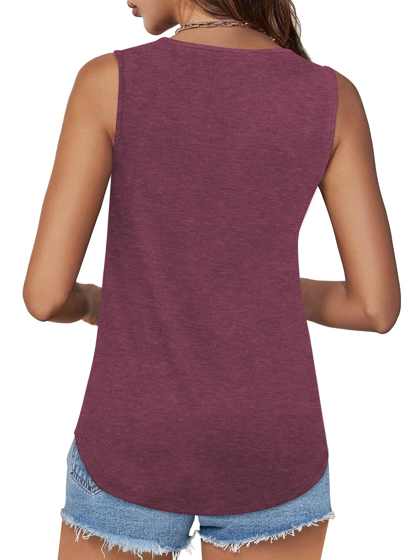 ✨Womens Shirts Casual Square Neck Sleeveless Tunic Tops(buy 3 free shipping)