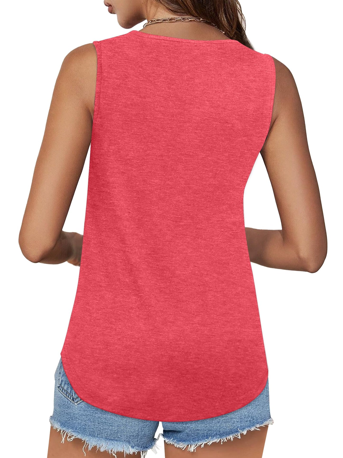 ✨Womens Shirts Casual Square Neck Sleeveless Tunic Tops(buy 3 free shipping)