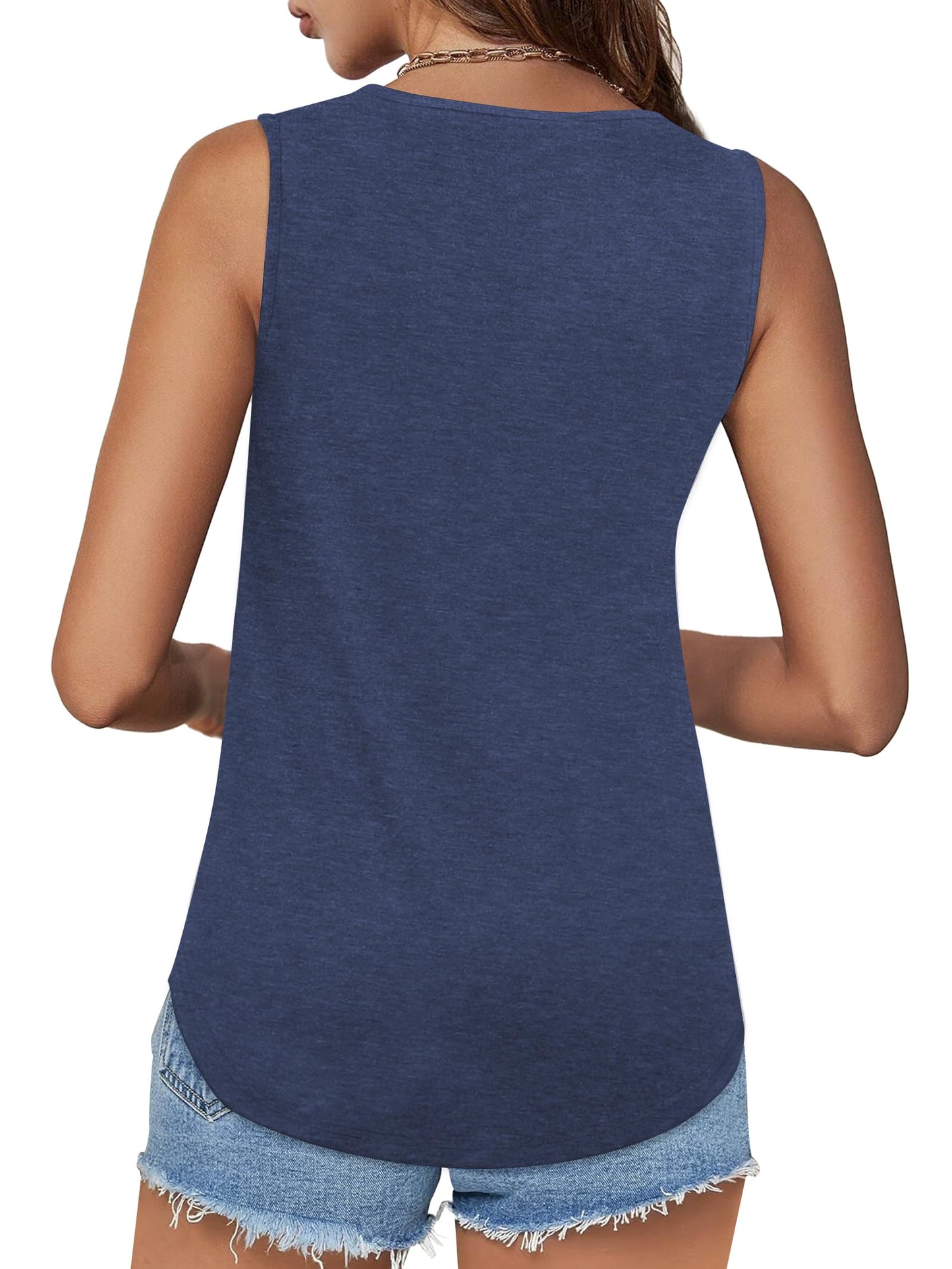 ✨Womens Shirts Casual Square Neck Sleeveless Tunic Tops(buy 3 free shipping)