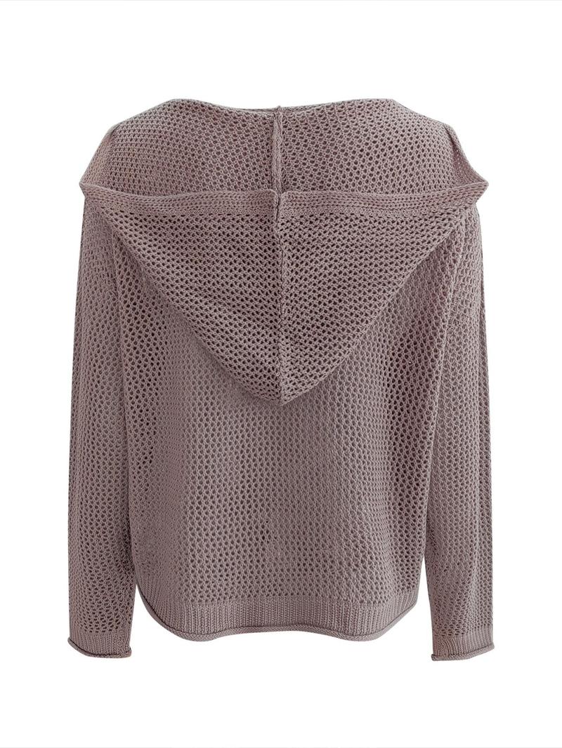 ✨Women's Solid Hollow Out Sheer Hooded Sweater (Buy 2 Free Shipping!!!)