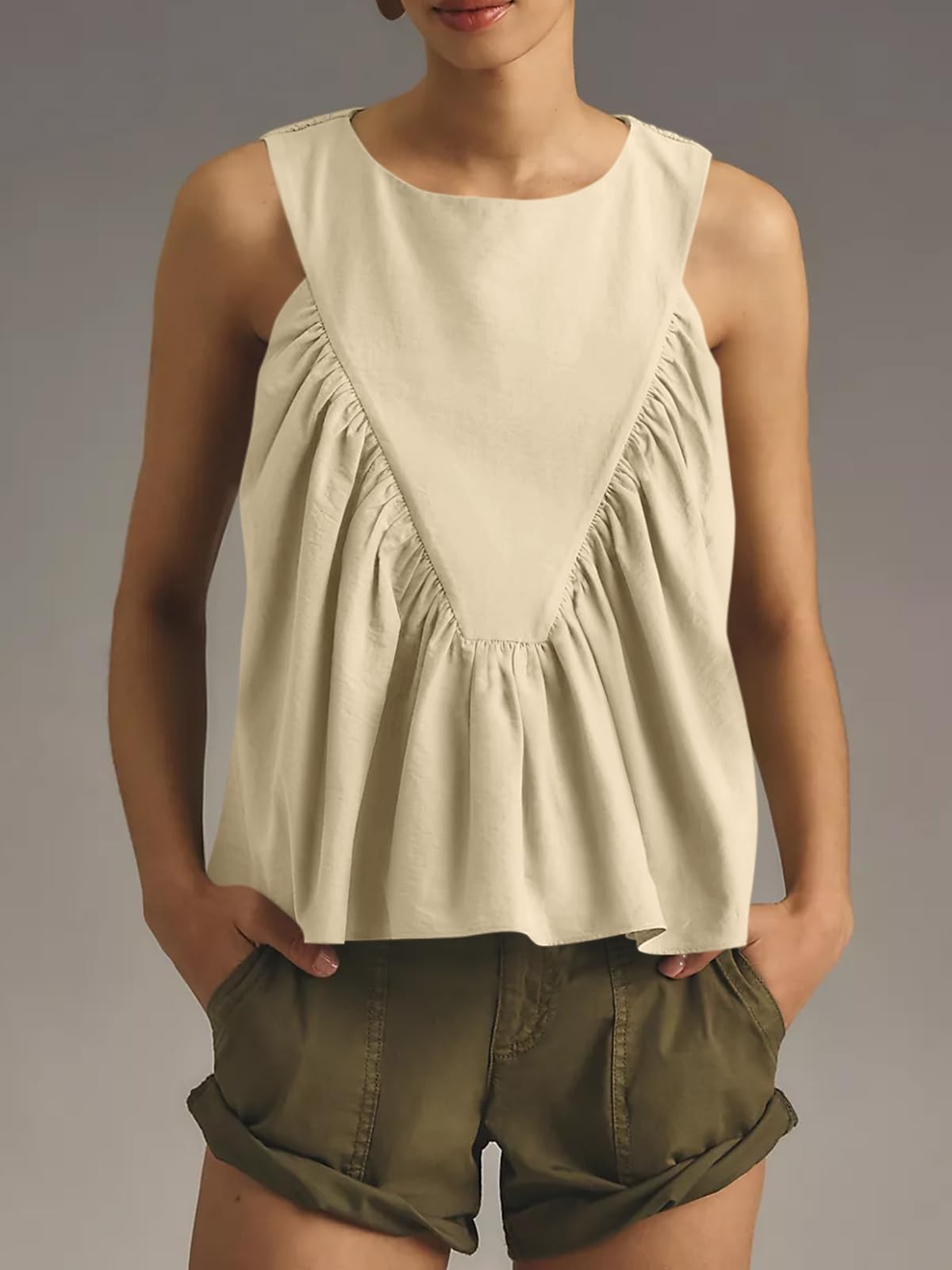 ✨Womens Peplum Babydoll Tank Tops Summer Sleeveless Loose T Shirts (Buy 2 Free Shipping!!!)