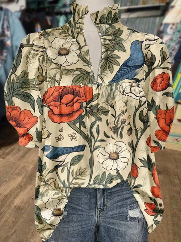 ✨Floral Print Puff Sleeve Blouse(Buy 2 Free Shipping)
