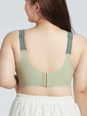 Plus Size Large Cup Lace Non-Steel Ring Maternity Nursing Bra LightGreen