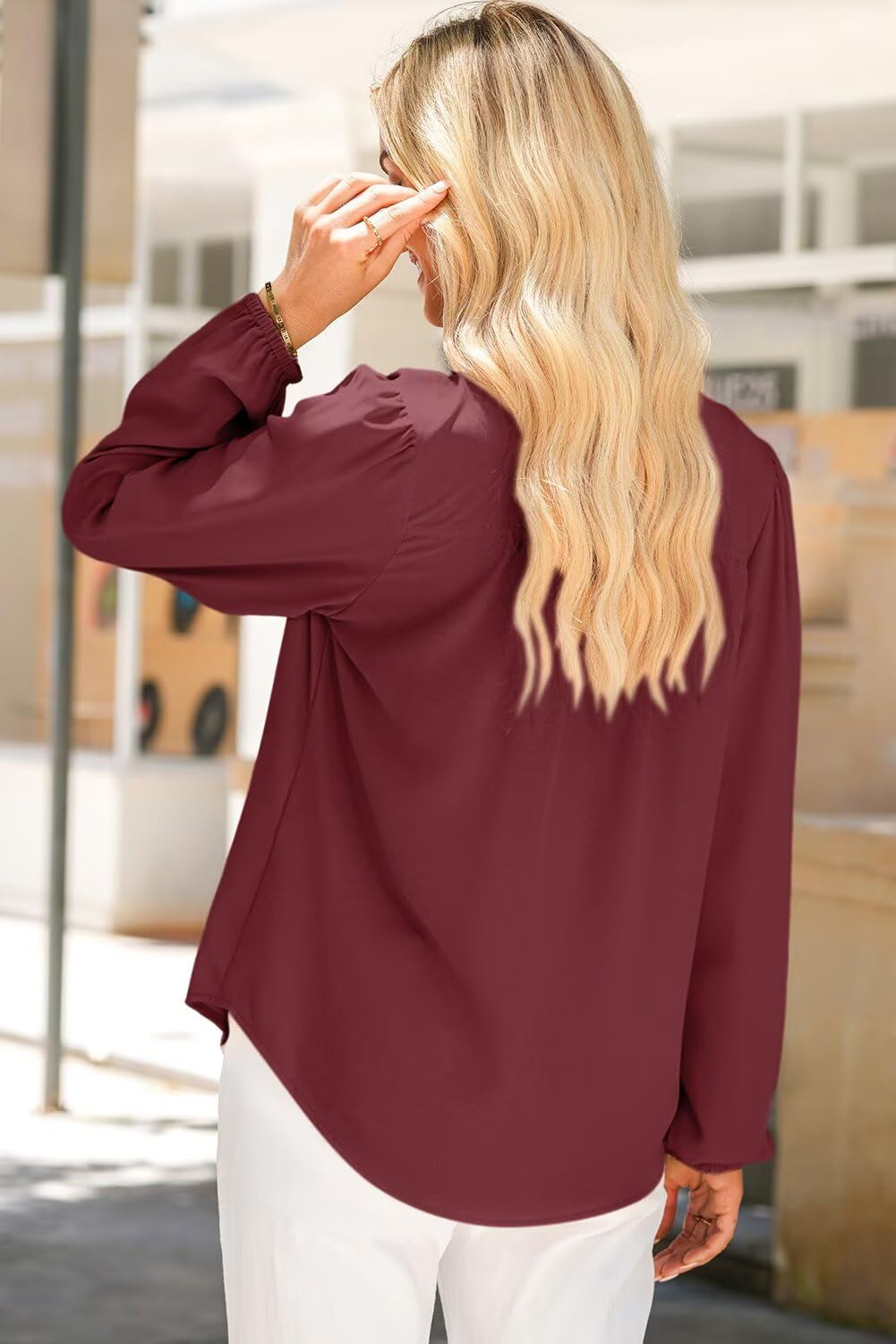 ✨Women Dressy Casual Button Down Shirts V Neck Long Sleeve Shirts(BUY 2 FREE SHIPPING)