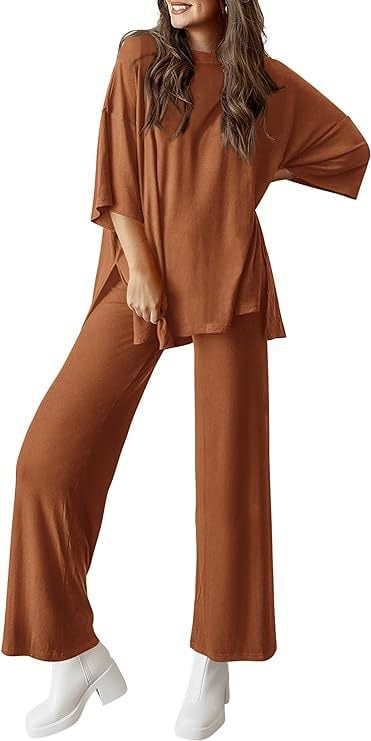 CLEARANCE SALE🔥Casual 2-Piece Loose-Fit Short Sleeve Top & Wide-Leg Pants Set with Pockets