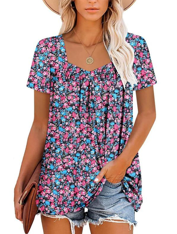 ✨Women's Summer Pleated Printed Short-Sleeves(Buy 3 Free Shipping)