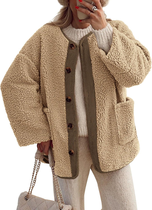 Women's Button Sherpa Jacket【Buy Two Free Shipping】