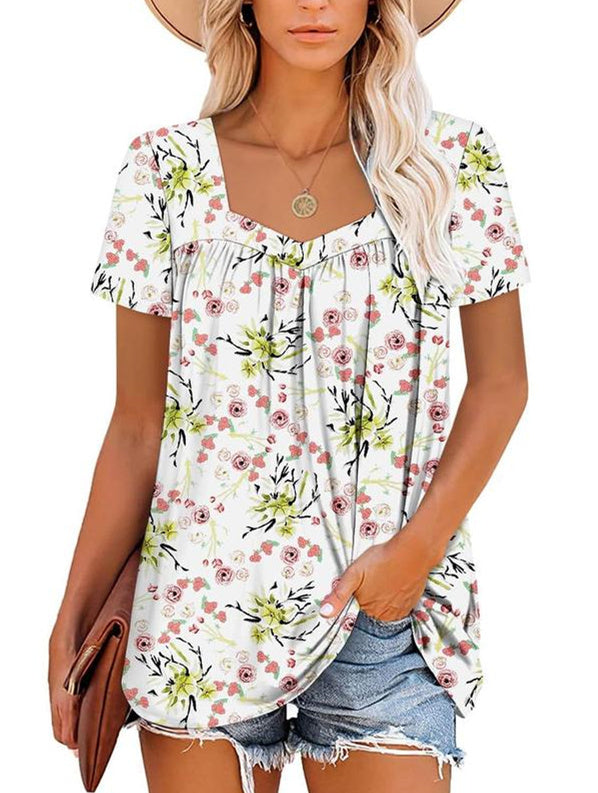 ✨Women's Summer Pleated Printed Short-Sleeves(Buy 3 Free Shipping)