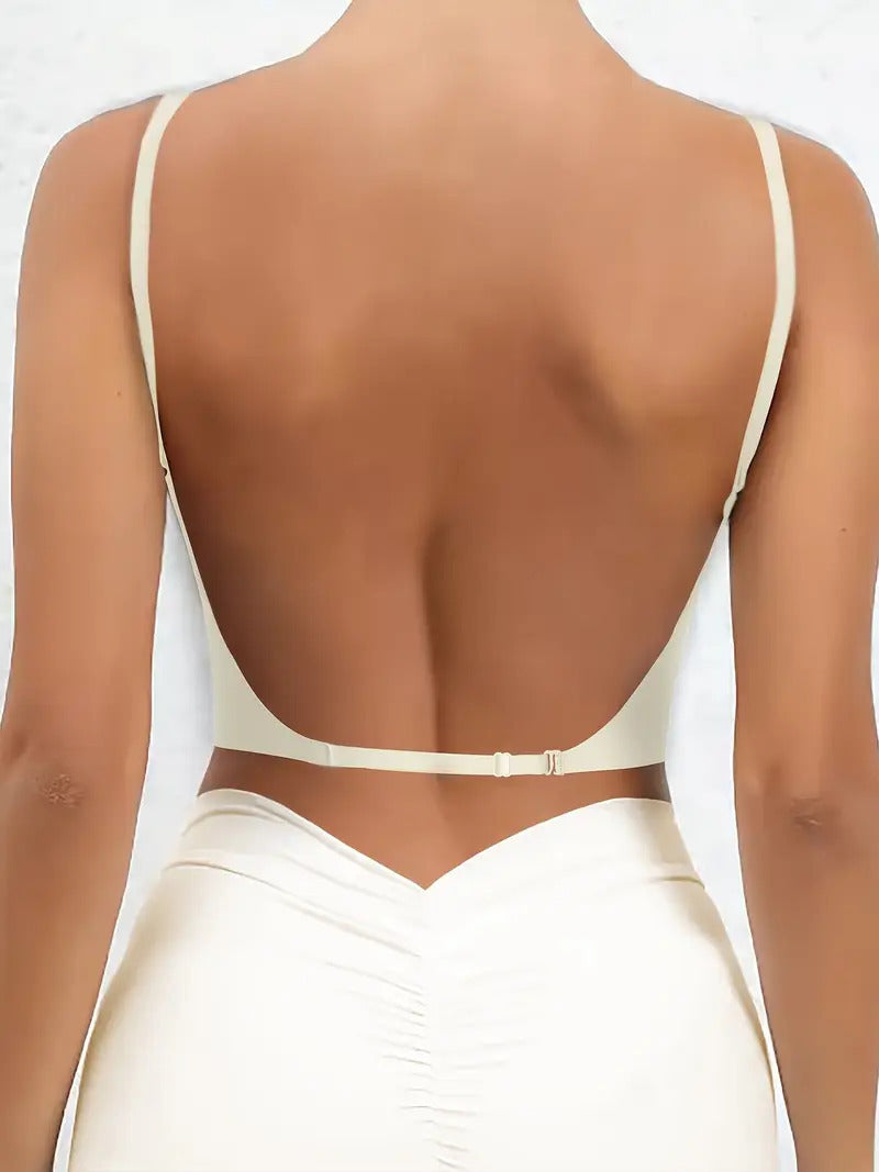 Summer Big U Backless Multi Wear Gathering Bra Ivory