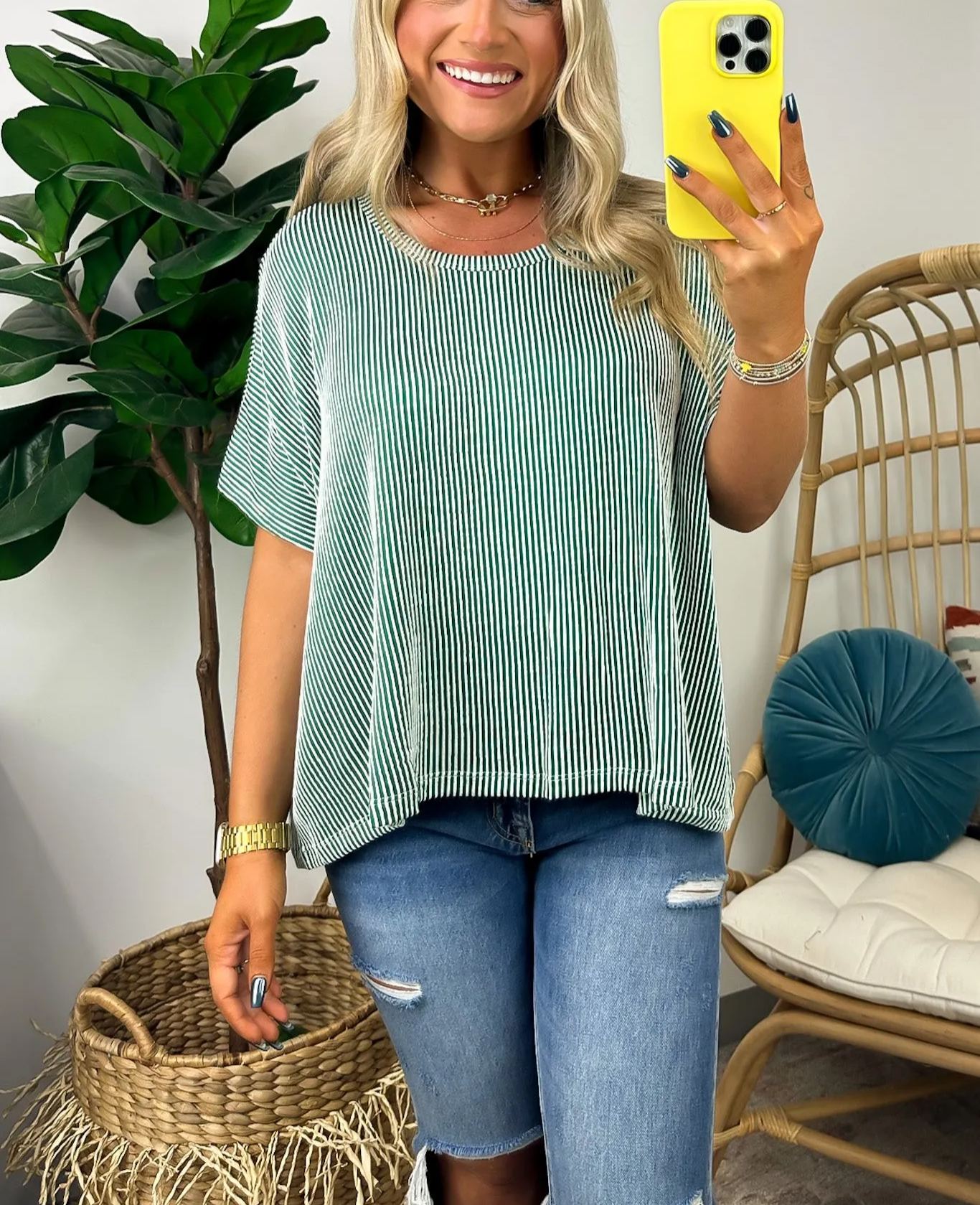Hot Sale Two Tone Rib Knit Oversized Top(Buy 3 Free Shipping)