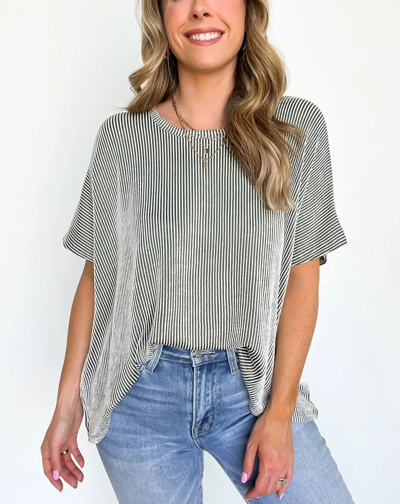 Hot Sale Two Tone Rib Knit Oversized Top(Buy 3 Free Shipping)