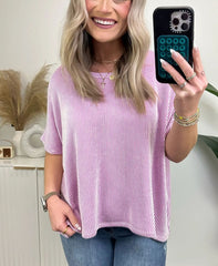 Hot Sale Two Tone Rib Knit Oversized Top(Buy 3 Free Shipping)