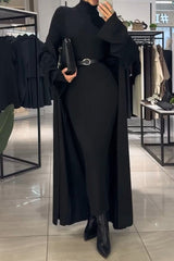 Women's Turtleneck Long Sleeve Knitted Dress Suit