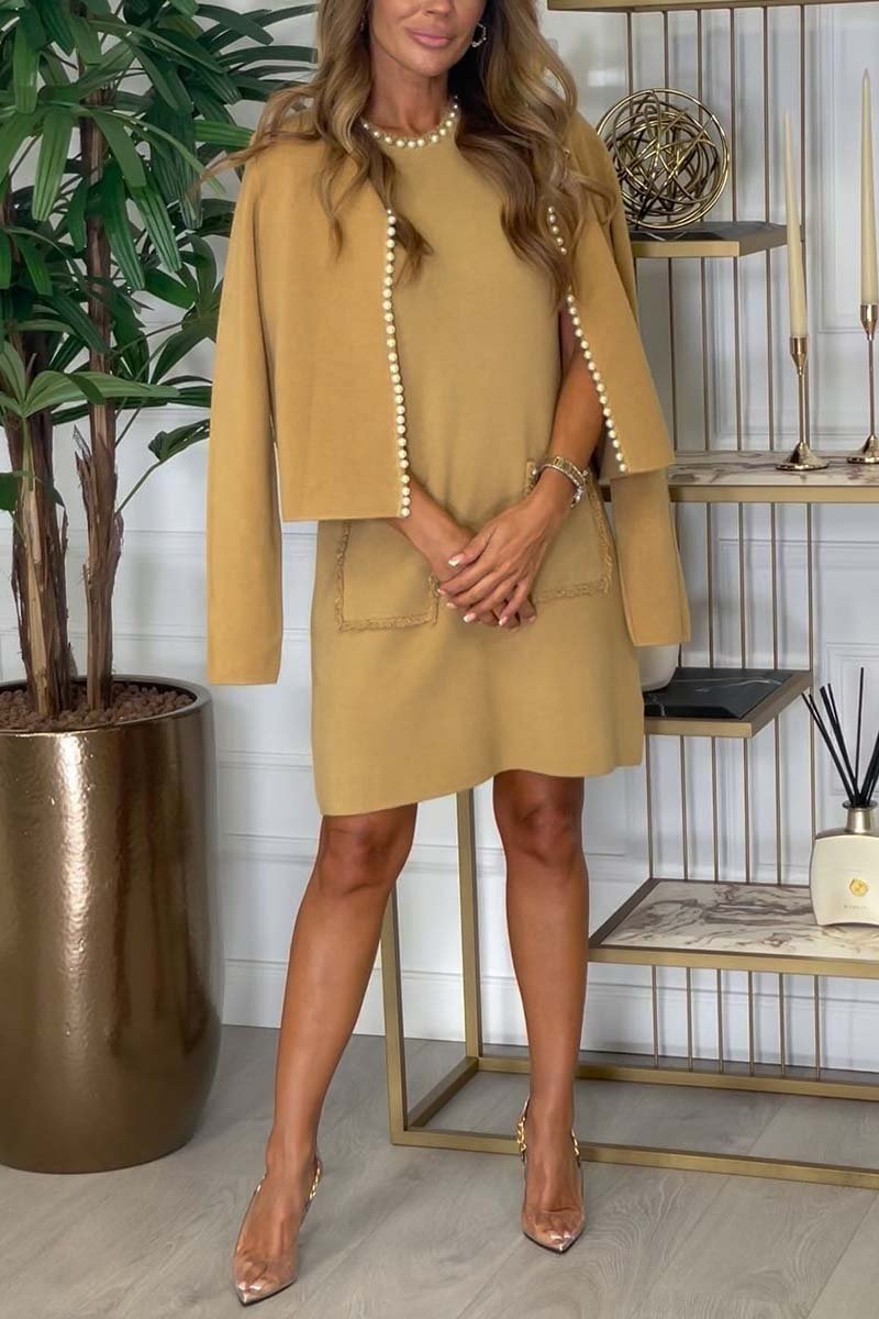 Women's Elegant Solid Color Dress Set