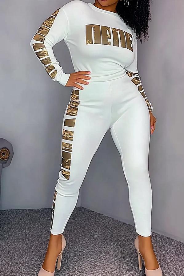 Women's slim fit letter print set