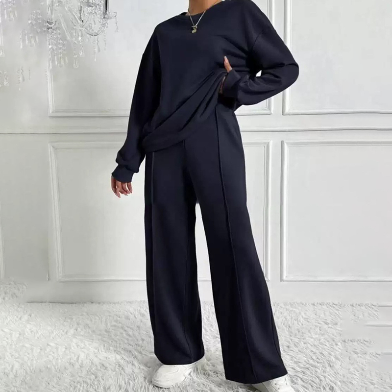Women's Cozy Long-Sleeve Top & Pants Set