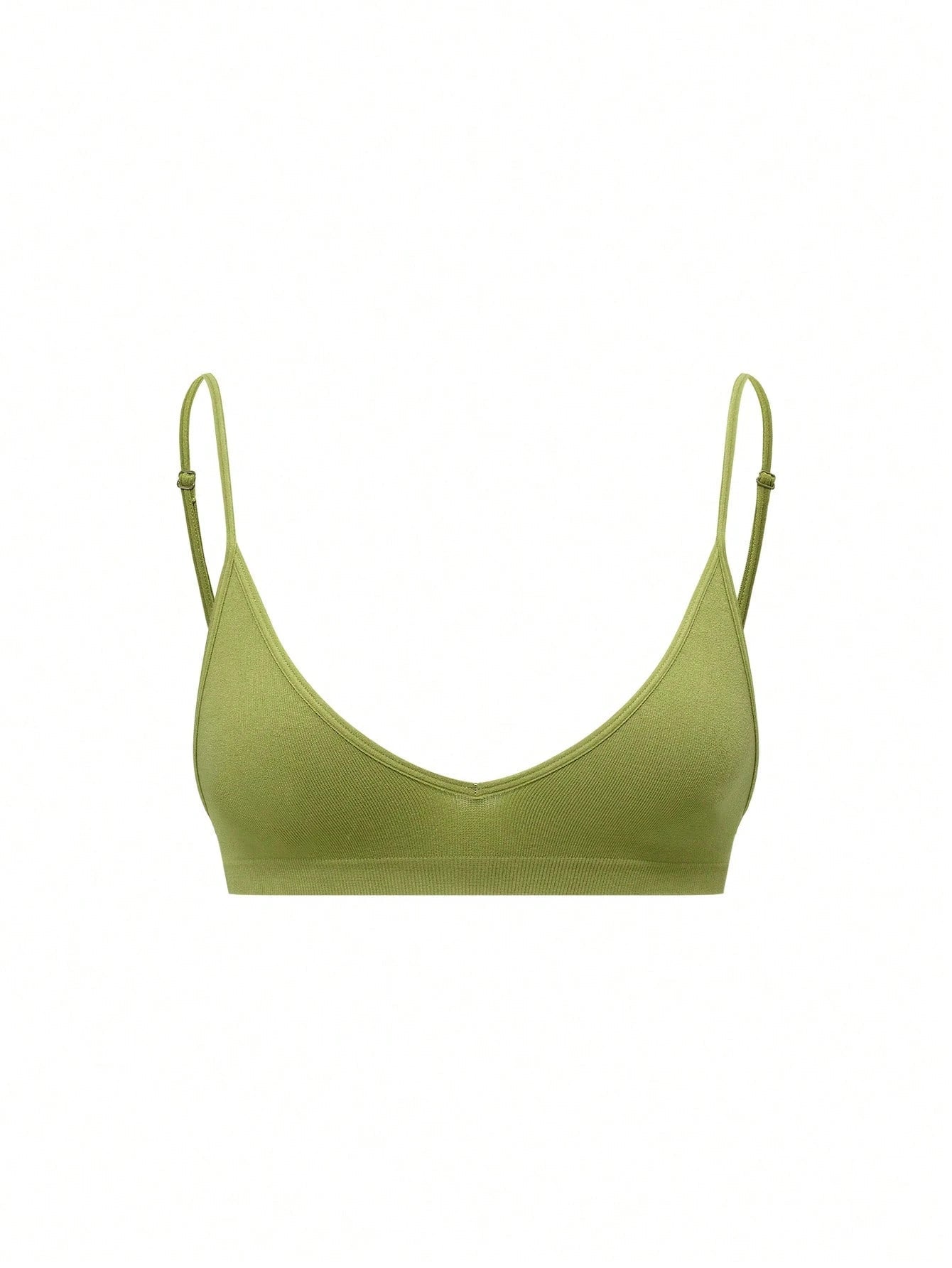 Seamless Strapless Wire-Free Breathable Comfortable Back Bra OliveDrab