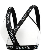 Bra-less Yoga Sports Fitness Tank Top Bra White